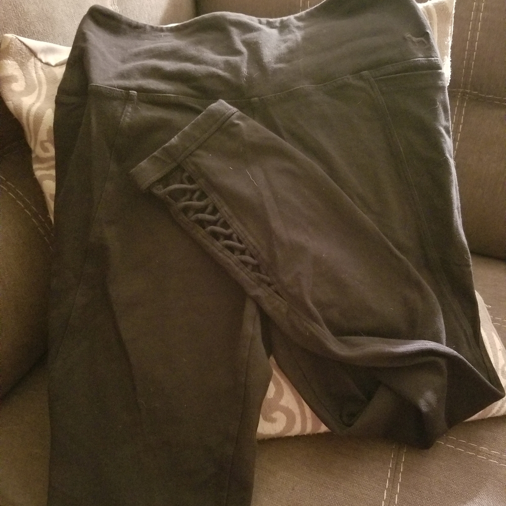 Pink cotton ankle leggings